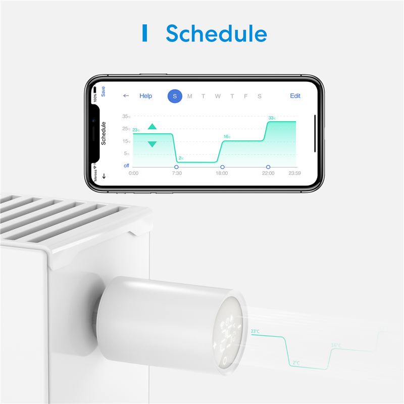 Termostatická hlavice Meross Thermostat Valve - Apple HomeKit - iSTYLE CZ