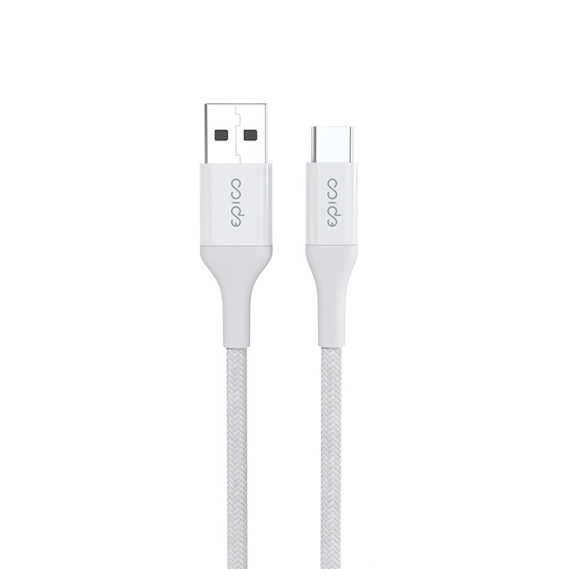 Opletený PD kabel Epico 0,3m USB-C na USB-A - bílý - iSTYLE CZ