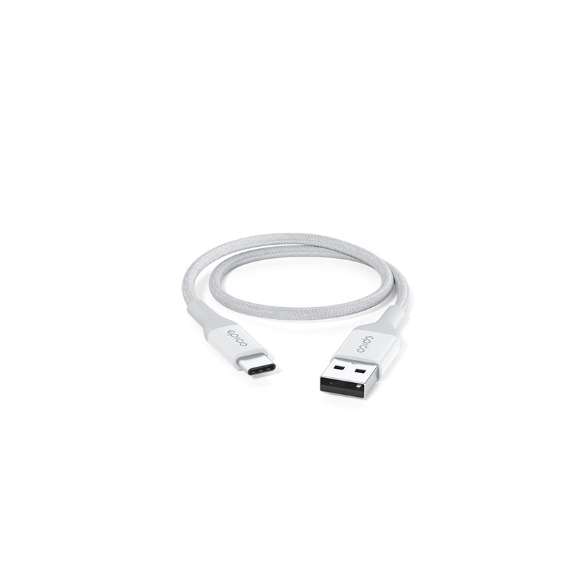 Opletený PD kabel Epico 0,3m USB-C na USB-A - bílý - iSTYLE CZ