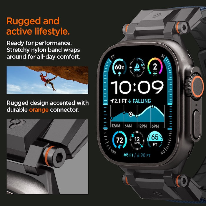 Řemínek pro Apple Watch 49mm/46mm/45mm/44mm Spigen DuraPro Armor - modrý - iSTYLE CZ