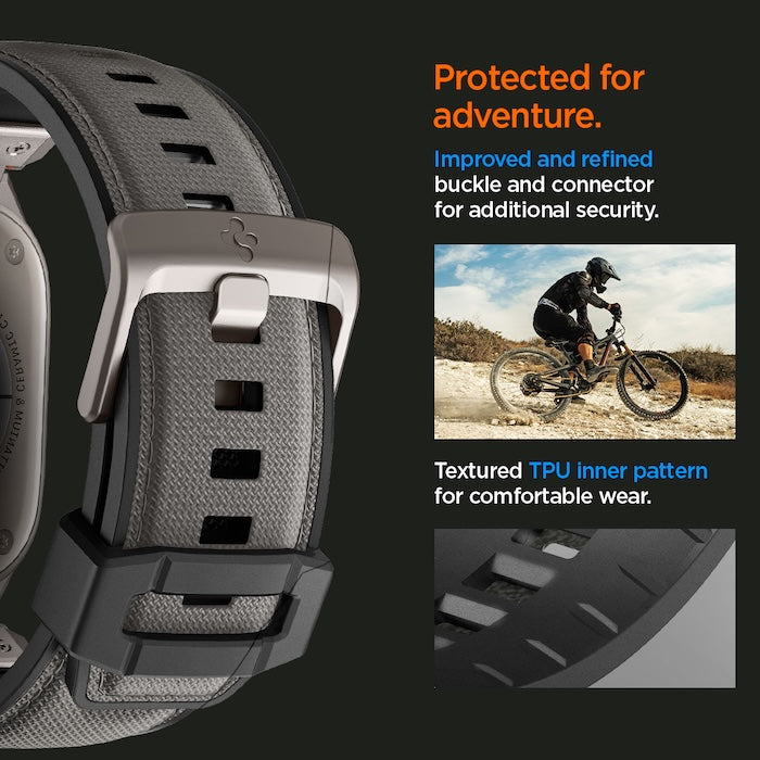 Řemínek pro Apple Watch 49mm/46mm/45mm/44mm Spigen DuraPro Armor - šedý - iSTYLE CZ