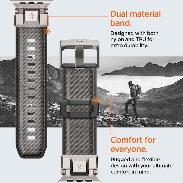Řemínek pro Apple Watch 49mm/46mm/45mm/44mm Spigen DuraPro Armor - šedý - iSTYLE CZ