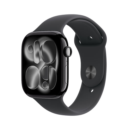 Apple Watch Series 11 GPS + Cellular 42mm klavírně černé hliníkové pouzdro s černým sportovním řemínkem - M/L - iSTYLE CZ