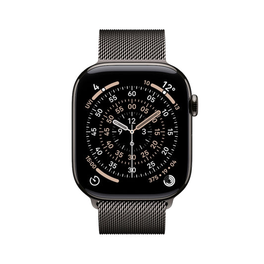 Apple Watch Series 11 GPS + Cellular 46mm břidlicově šedé titanové pouzdro s břidlicově šedým ocelovým milánským tahem - S/M - iSTYLE CZ