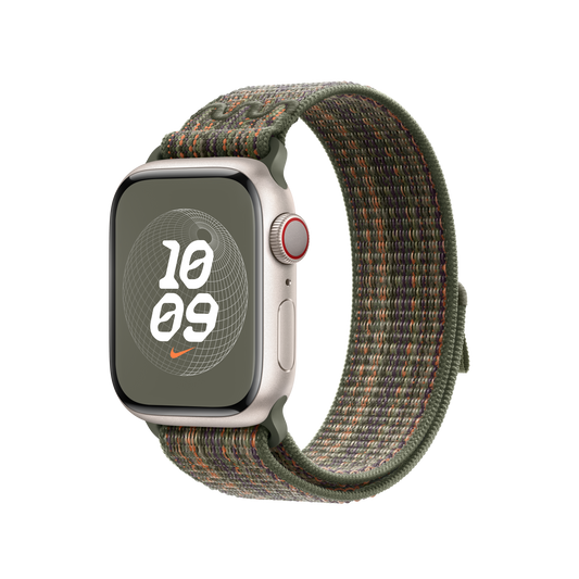 Apple Watch 38/40/41 mm sekvojově zelený / oranžový provlékací sportovní řemínek Nike - iSTYLE CZ