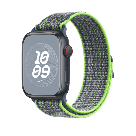 Apple Watch 42/44/45/49 mm jasně zelený / modrý provlékací sportovní řemínek Nike - iSTYLE CZ