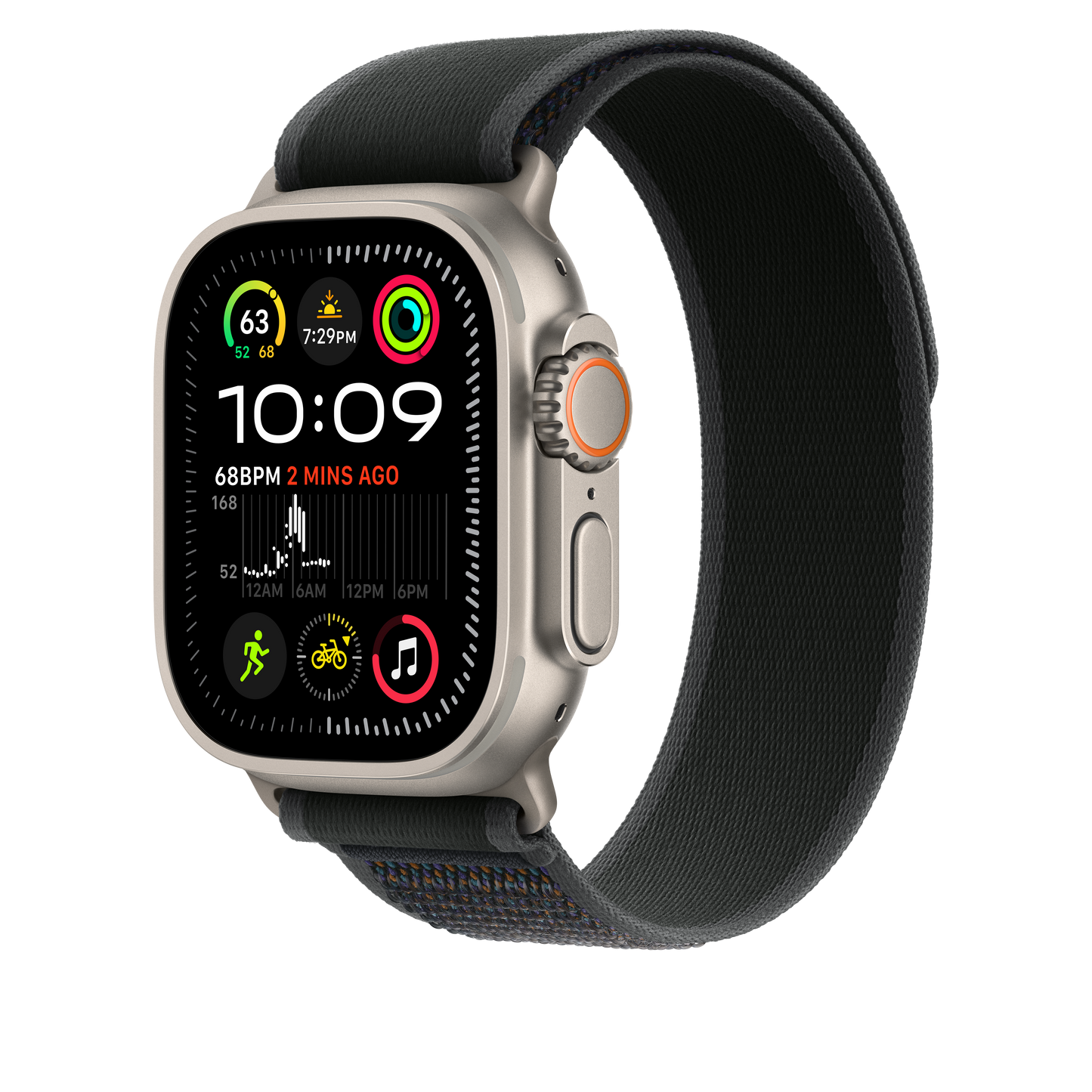 Apple Watch 44/45/46/49mm černý Trailový tah – M/L – provedení z přírodního titanu - iSTYLE CZ