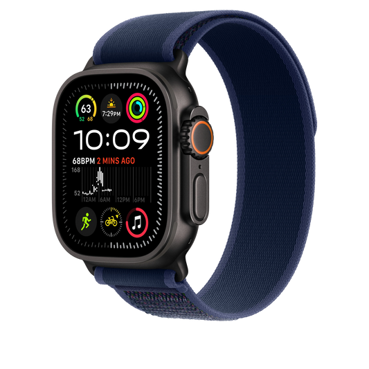 Apple Watch 44/45/46/49mm modrý Trailový tah - M/L – provedení z černého titanu - iSTYLE CZ
