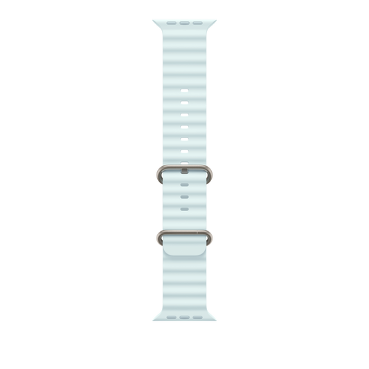 Apple Watch 44/45/46/49mm ledově modrý Oceánský řemínek – provedení z přírodního titanu - iSTYLE CZ