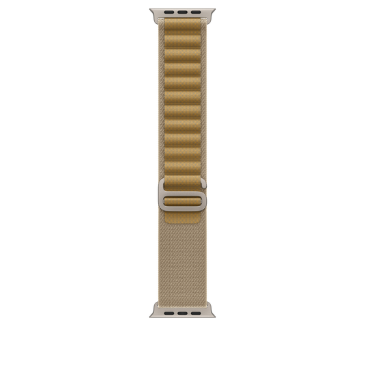 Apple Watch 44/45/46/49mm žlutohnědý Alpský tah – velký – provedení z přírodního titanu - iSTYLE CZ