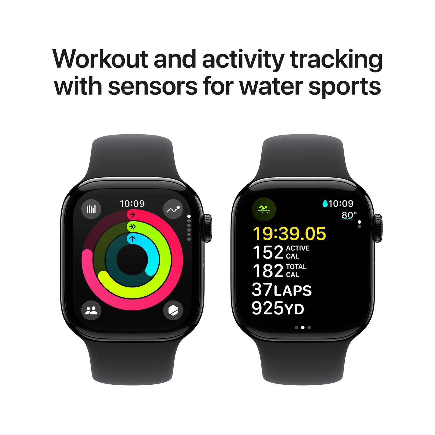 Apple Watch Series 10 GPS 42mm klavírně černé hliníkové pouzdro s černým sportovním řemínkem - S/M - iSTYLE CZ