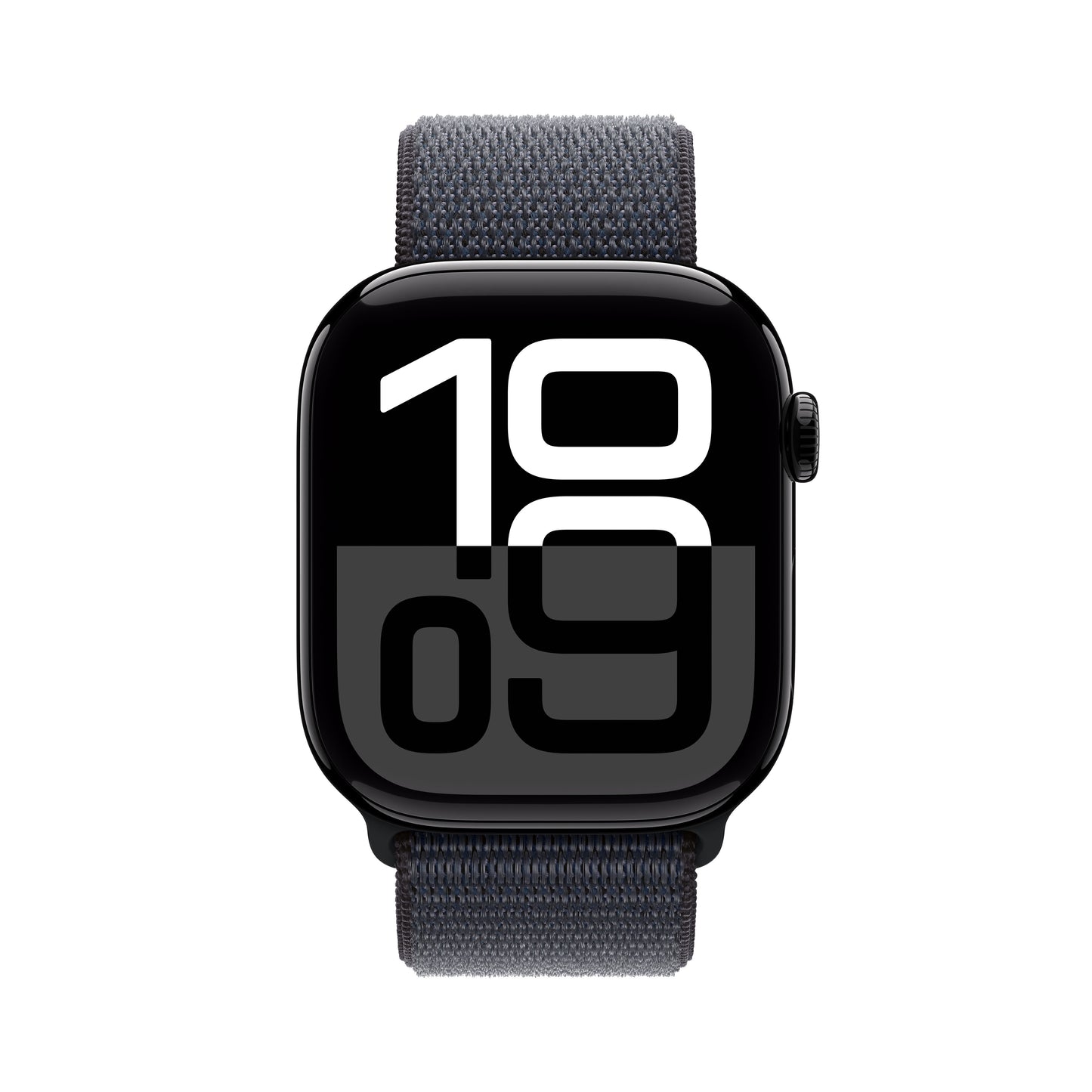Apple Watch Series 10 GPS 46mm klavírně černé hliníkové pouzdro s inkoustově fialovým sportovním provlékacím řemínkem (otevřený) - iSTYLE CZ