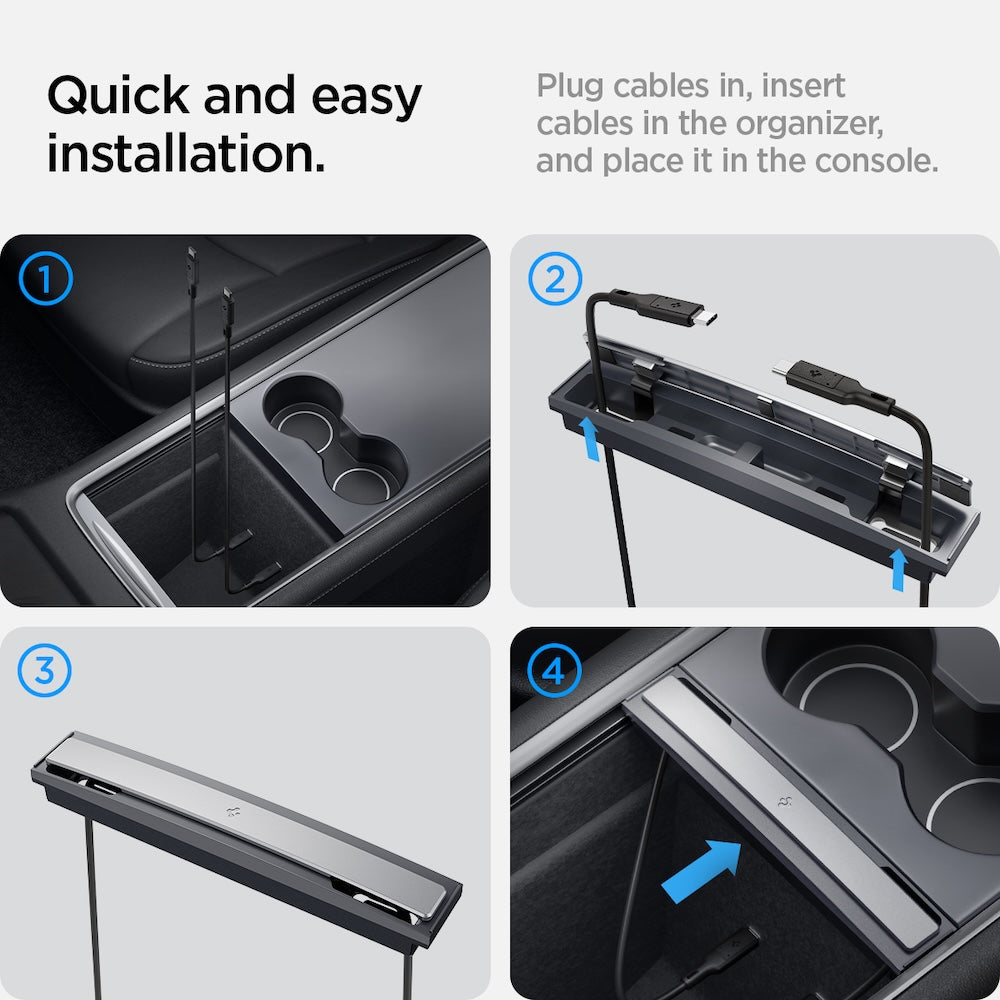 Stanice na organizaci kabelů Spigen Tesla Cable Organizer Station - černá - iSTYLE CZ