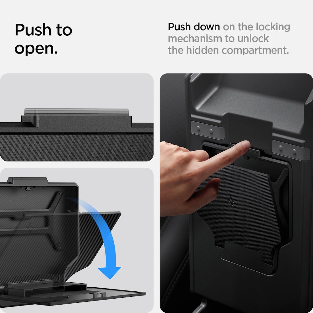 Velký skrytý úložný box Spigen Tesla Center Console Organizer Hidden Storage Box - černý - iSTYLE CZ
