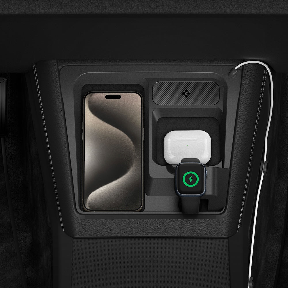 Nabíjecí stanice Spigen Tesla 3 in 1 Wireless Charging Hub Mount - černá - iSTYLE CZ