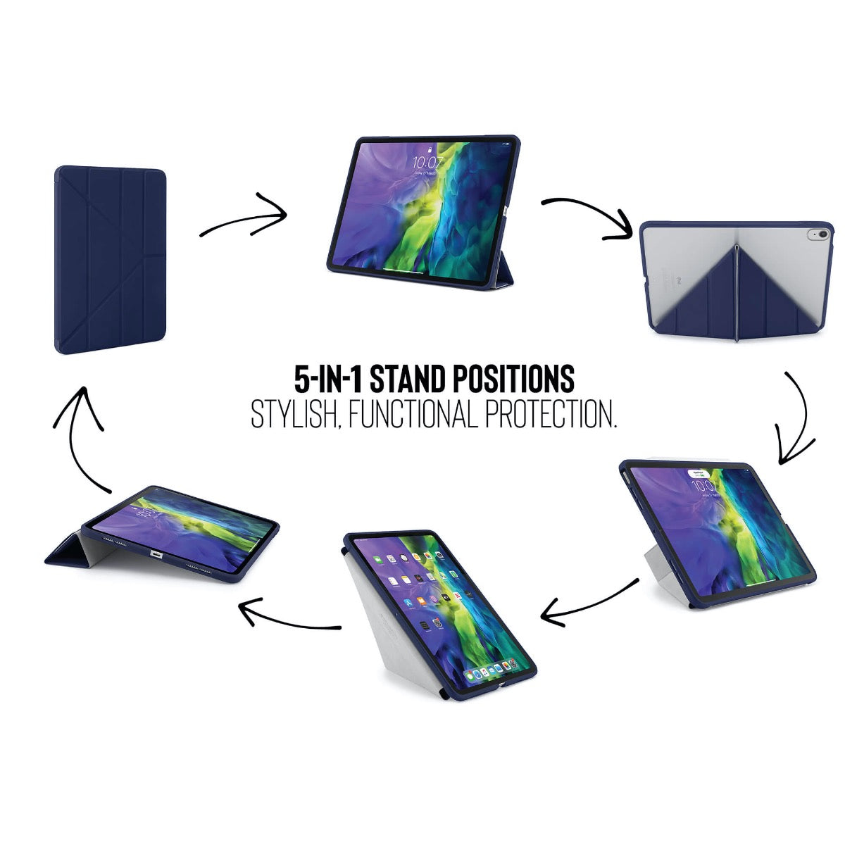 Pouzdro Pipetto Origami pro iPad Air 4 10.9" (2020) - námořnicky modré - iSTYLE CZ