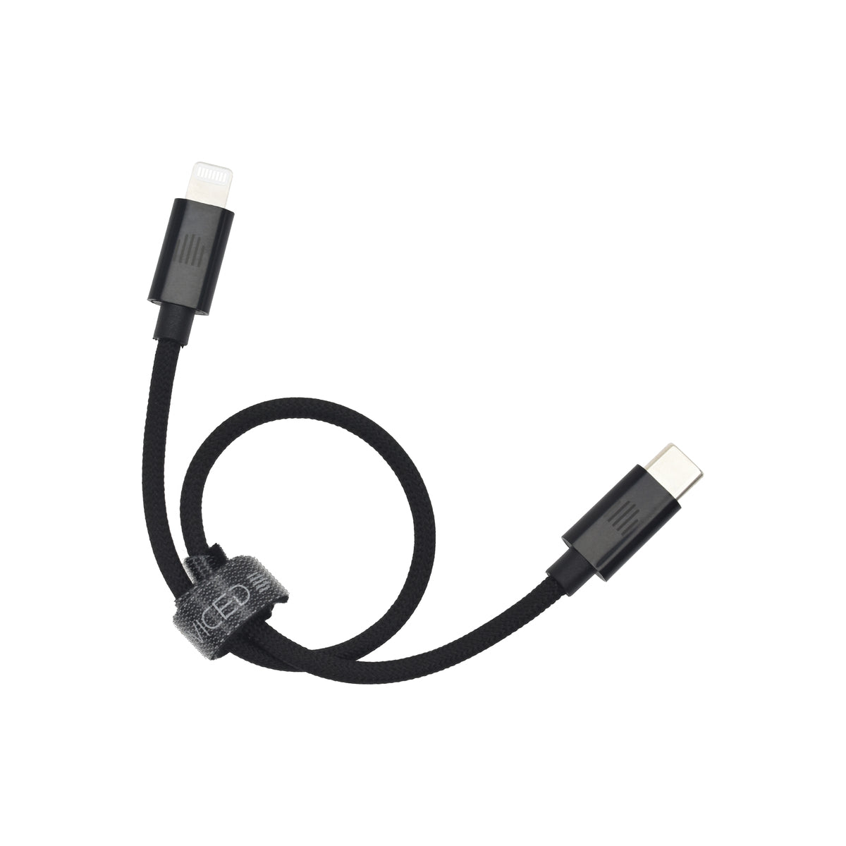Pletený kabel USB-C / Lightning Dviced 0,25 m – černý - iSTYLE CZ