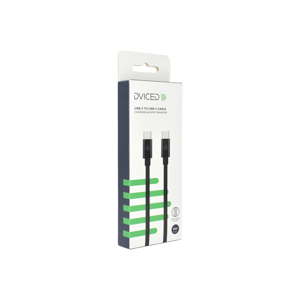 Pletený kabel USB-C / USB-C Dviced 2 m – černý - iSTYLE CZ