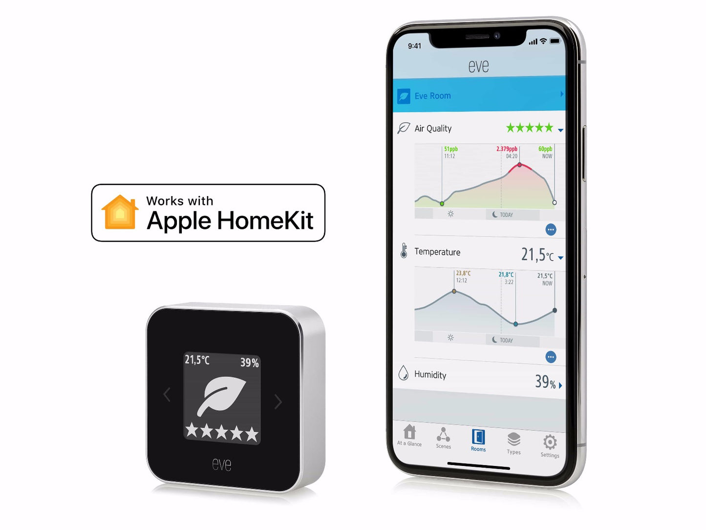 Vnitřní monitor kvality ovzduší Eve Room s podporou Thread - iSTYLE CZ