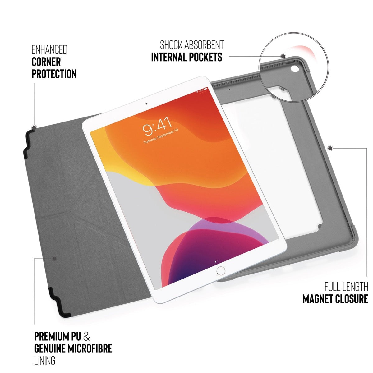 Pouzdro Pipetto Origami pro iPad 10.2" - černé - iSTYLE CZ