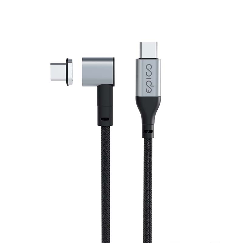 Magnetický opletený datový kabel USB-C na USB-C Epico - šedý - iSTYLE CZ