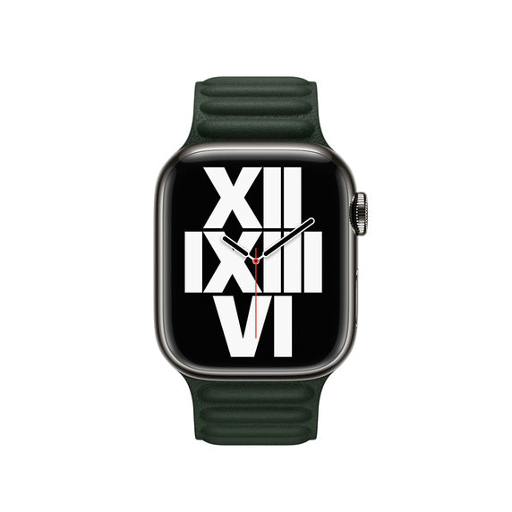 Apple Watch řemínek 38/40/41 mm sekvojově zelený kožený tah – M/L - iSTYLE CZ