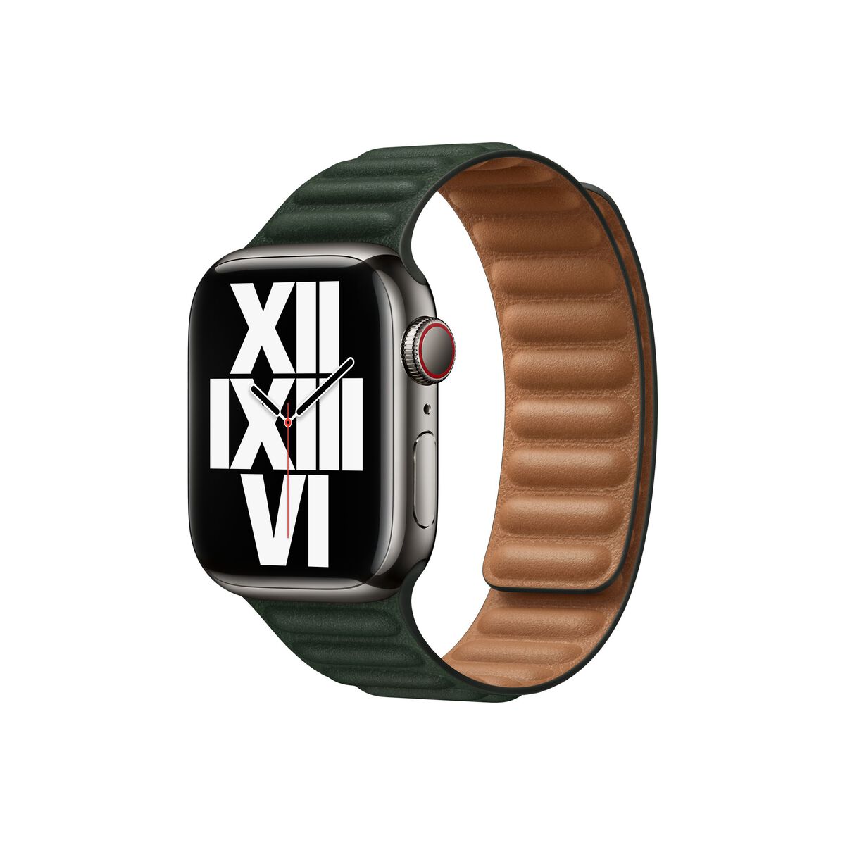 Apple Watch řemínek 38/40/41 mm sekvojově zelený kožený tah – M/L - iSTYLE CZ