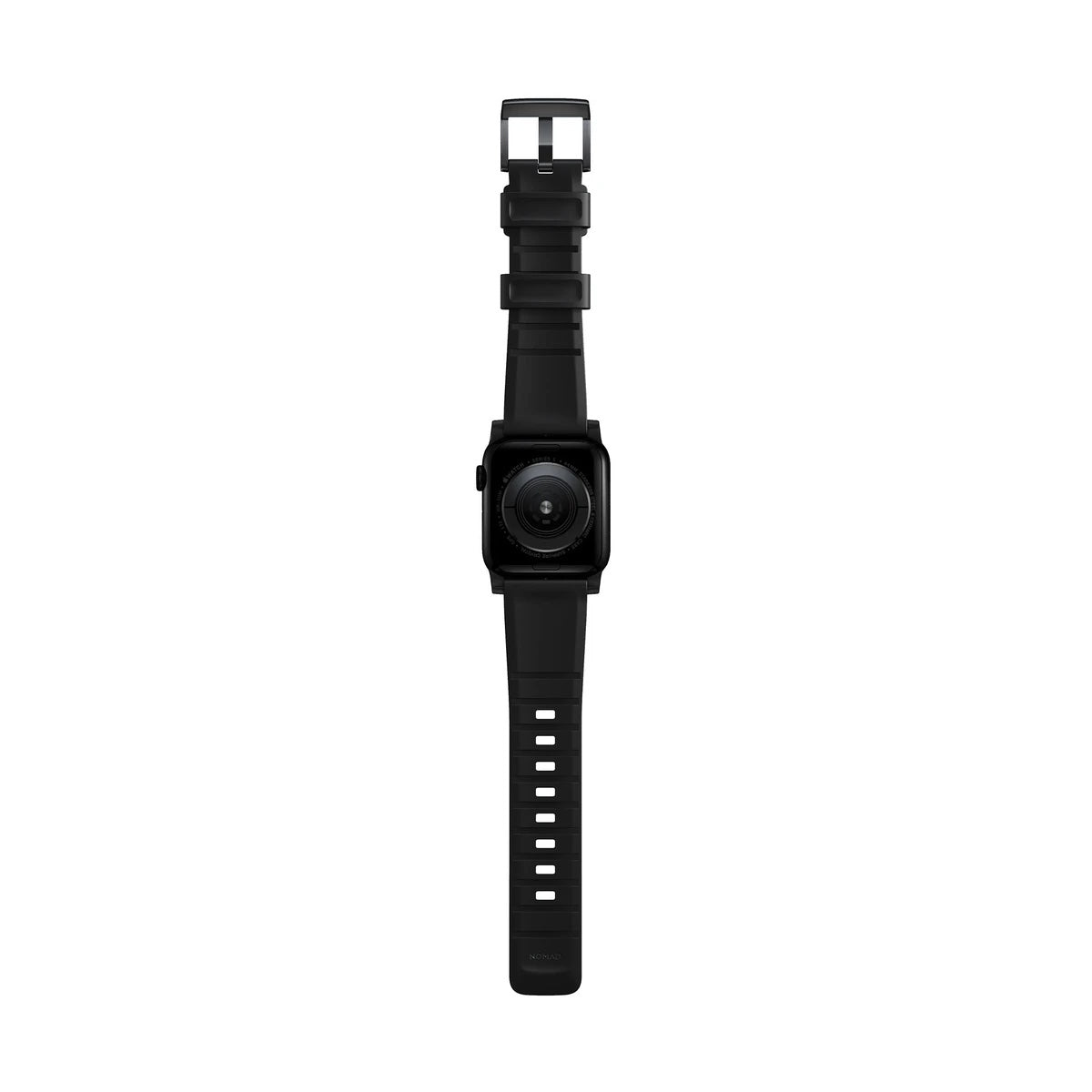 Řemínek pro Apple Watch 42/44/45/49 mm Nomad Rugged Strap - černý s černou přezkou - iSTYLE CZ