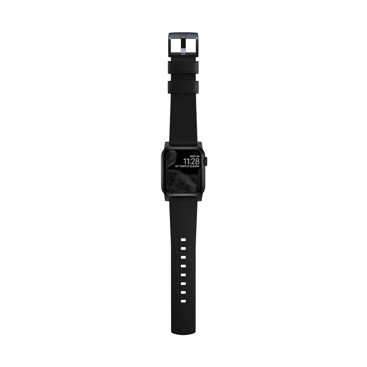 Řemínek pro Apple Watch 42/44/45/49 mm Nomad Active Strap Pro - černý s černou přezkou - iSTYLE CZ