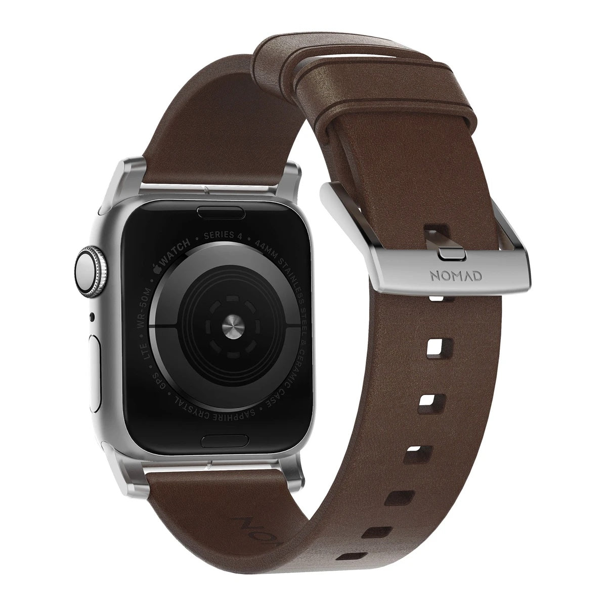 Řemínek pro Apple Watch 42/44/45/49 mm Nomad kožený - stříbrný - iSTYLE CZ