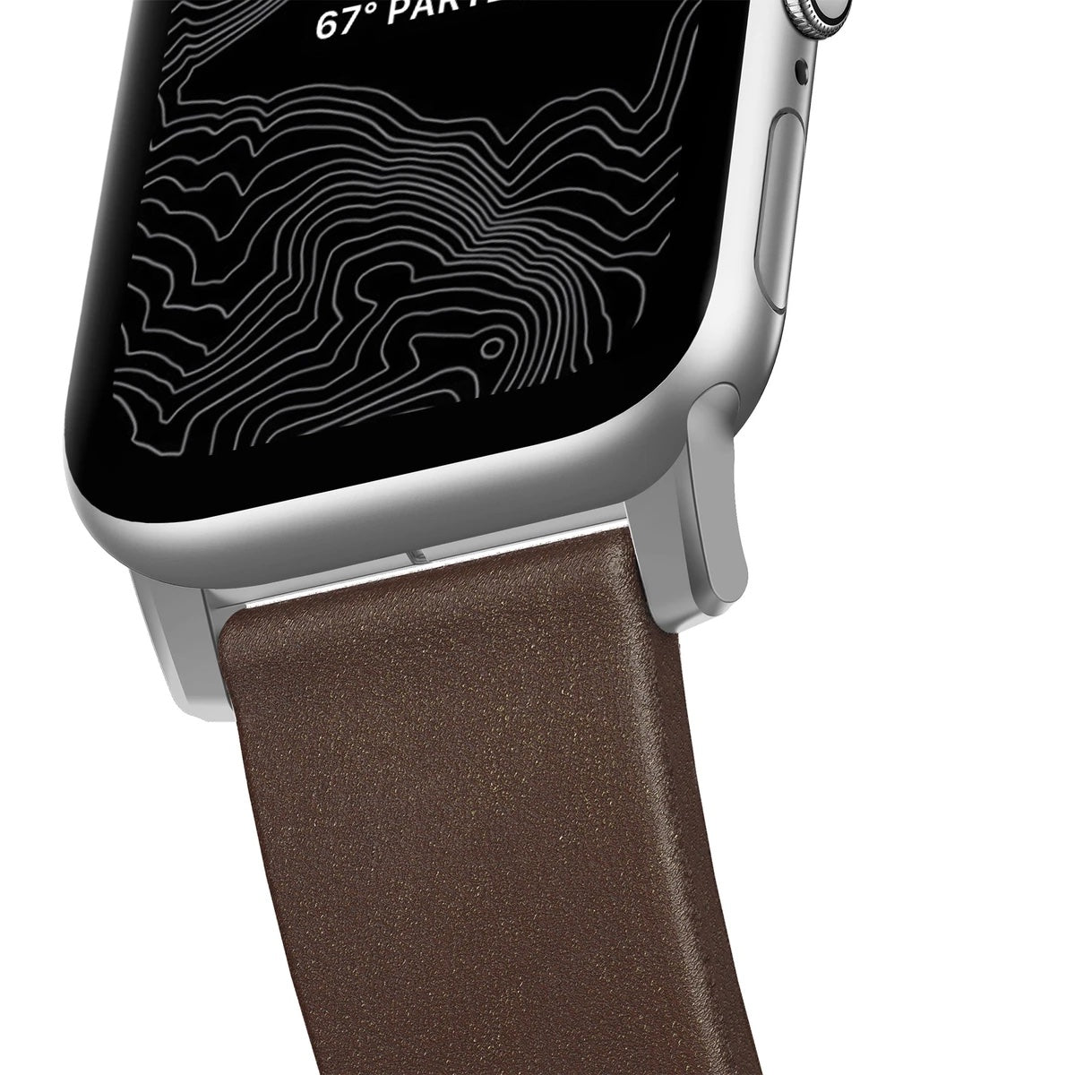 Řemínek pro Apple Watch 42/44/45/49 mm Nomad kožený - stříbrný - iSTYLE CZ