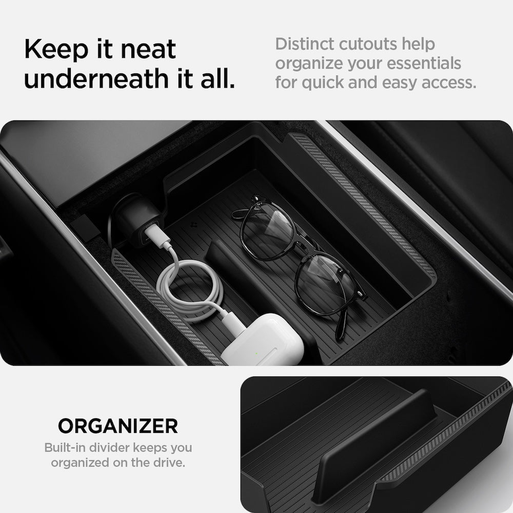 Organizér do loketní opěrky Spigen Tesla Armrest Console Organizer - černý - iSTYLE CZ