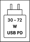 Toto zařízení podporuje rychlé nabíjení přes USB PD, jak je definováno v dokumentu USB Implementers Forum Power Delivery.