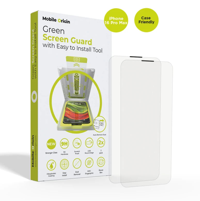 Ochranné sklo pro iPhone 16 Pro Max Mobile Origin EasyGlass Case Friendly s aplikátorem - 2 ks