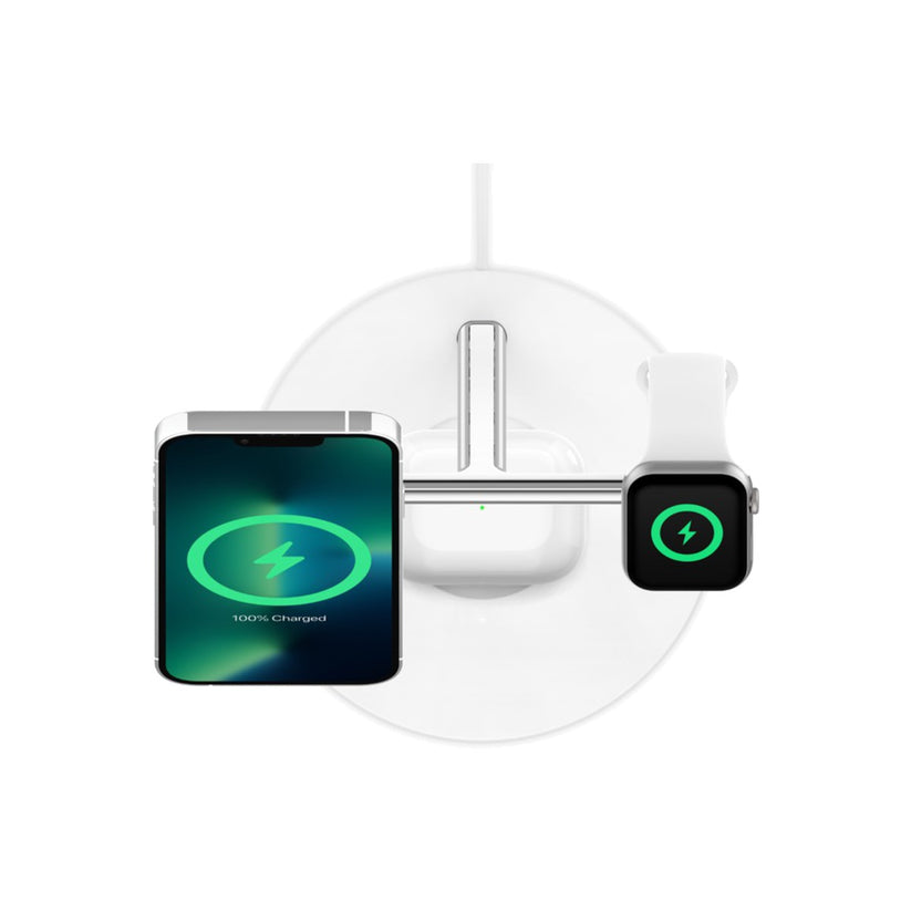 MagSafe bezdrátový nabíjecí stojan Belkin 3v1 - bílý - iSTYLE CZ
