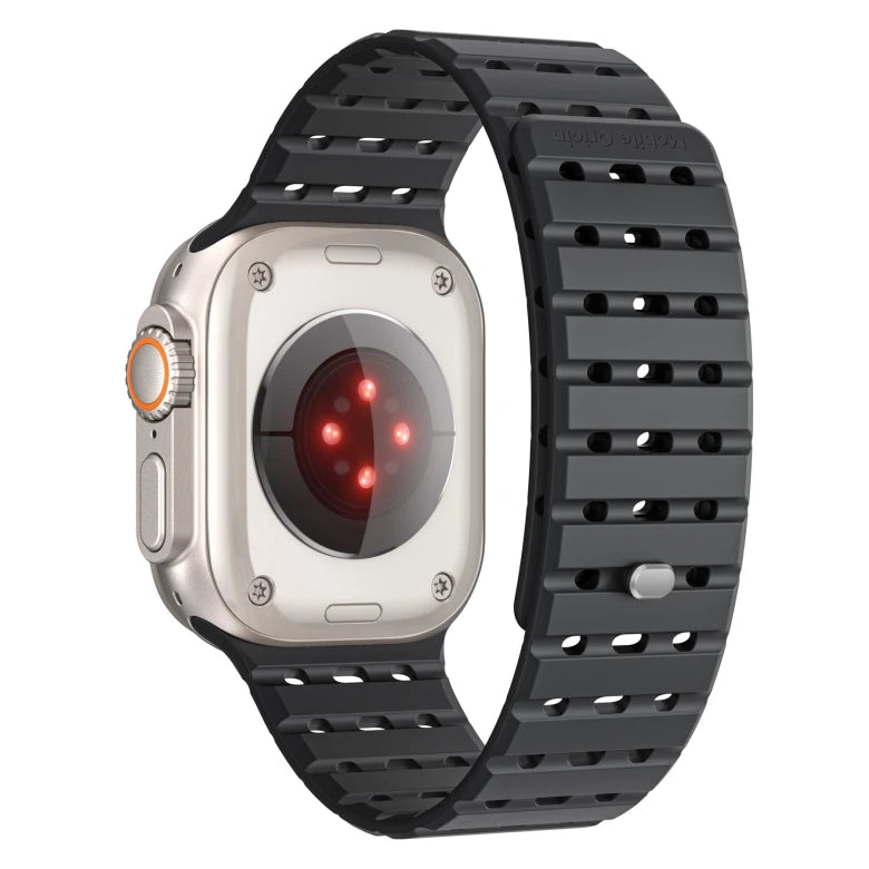 Řemínek pro Apple Watch 44/45/46/49 mm Mobile Origin Elegant Strap s magnetickým zapínáním – černý