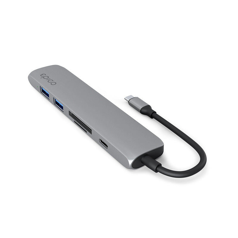 Hliníkový USB-C hub 6v1 Epico s podporou 8K – vesmírně šedý - iSTYLE CZ