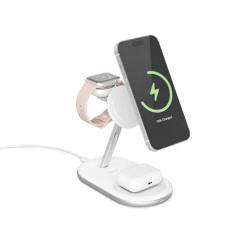 3v1 nabíjecí MagSafe stojan 15W Epico - bílý - iSTYLE CZ