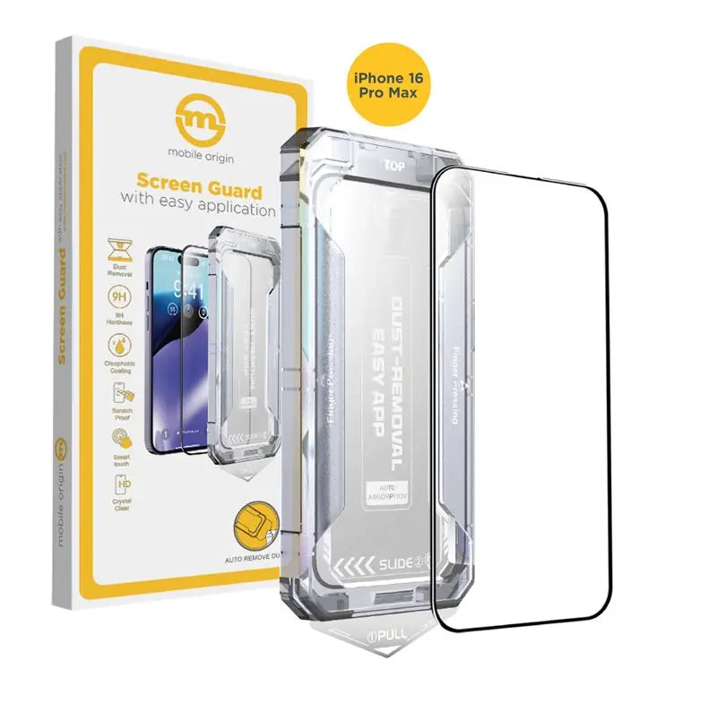 Ochranné sklo pro iPhone 16 Pro Mobile Origin Yellow Screen Guard s aplikátorem - iSTYLE.cz