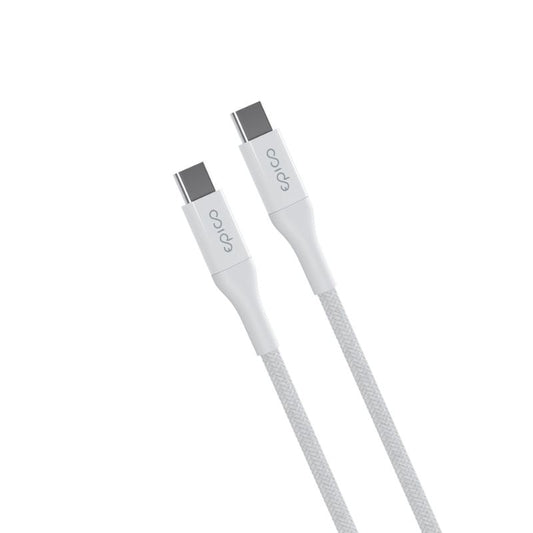 Opletený PD kabel Epico 0,3m USB-C na USB-C - bílý - iSTYLE CZ