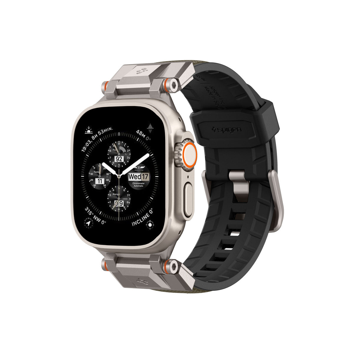 Řemínek pro Apple Watch 49mm/46mm/45mm/44mm Spigen DuraPro Armor - zelený - iSTYLE CZ