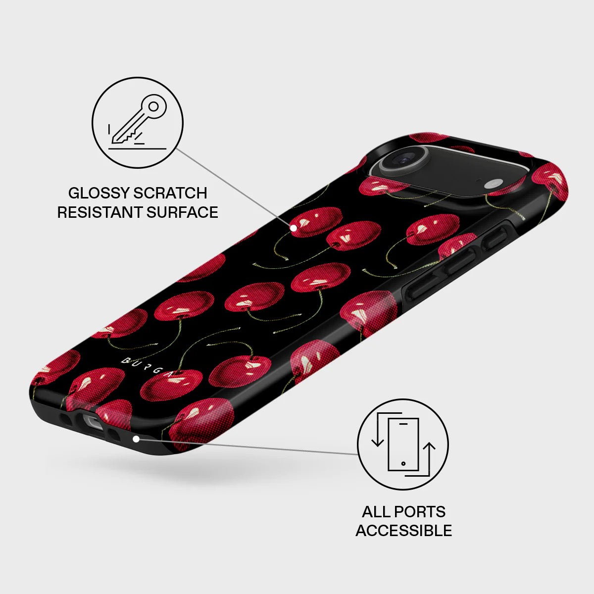 Kryt pro iPhone Air Burga Cherrybomb Tough MagSafe Case - třešeň - iSTYLE CZ