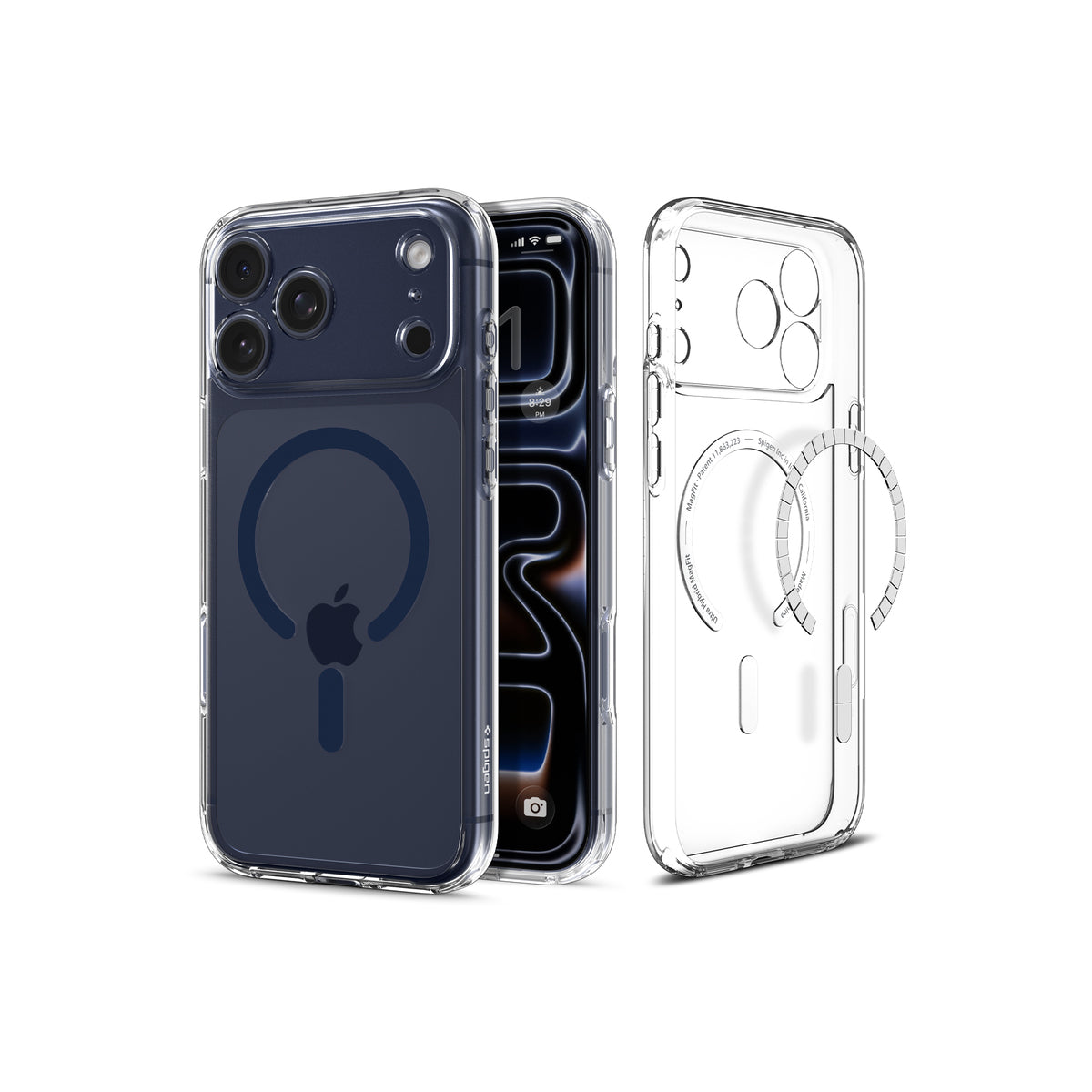 MagSafe kryt pro iPhone 17 Pro Max Spigen Ultra Hybrid - průhledný/modrý - iSTYLE.cz