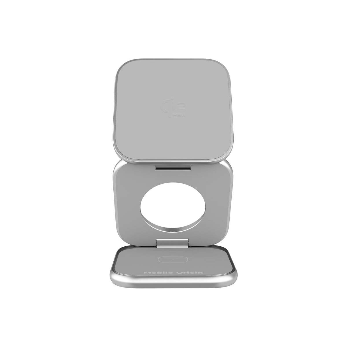 Ultratenká skládací nabíječka Mobile Origin 3v1 MagSafe PW36, Qi2 25W – stříbrná