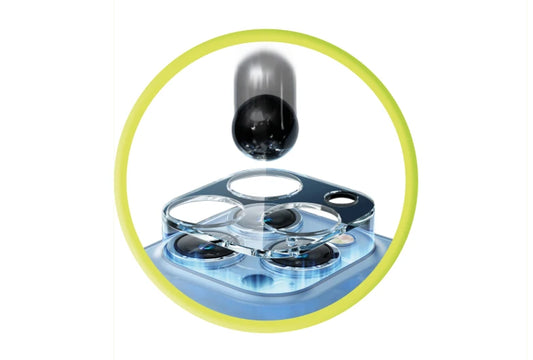 Sklo na fotoaparát pro iPhone 15 Pro / 15 Pro Max Mobile Origin Easy Lens Full Cover - průhledné - iSTYLE.cz