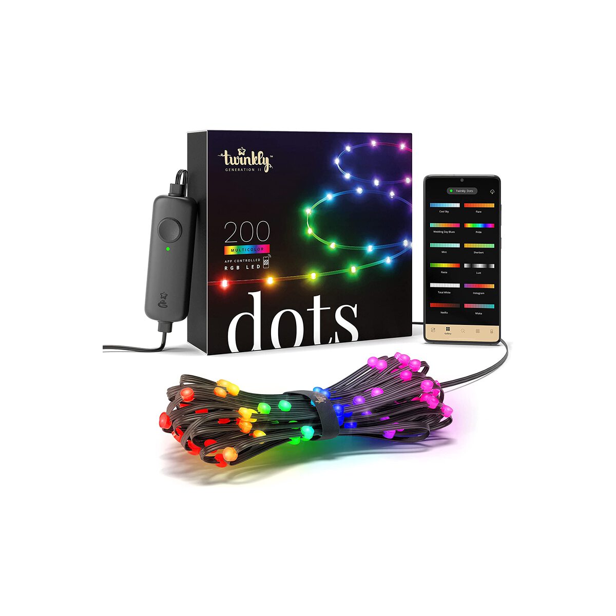Chytré LED body Twinkly Dots 200 diod 10m - vícebarevné - iSTYLE CZ