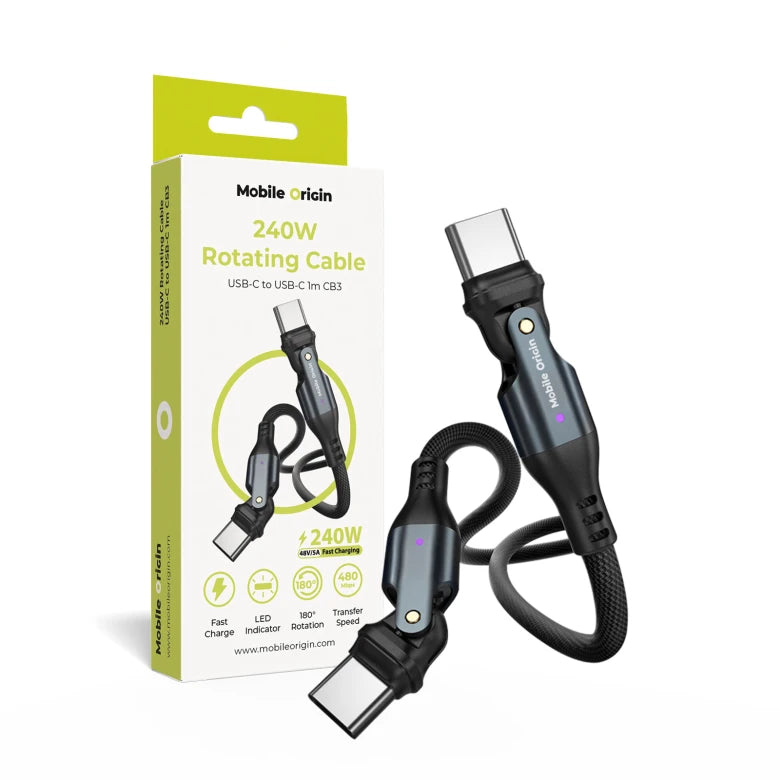 Kabel Mobile Origin 240W Rotating Cable USB-C na USB-C 1 m - iSTYLE.cz