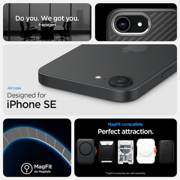 MagSafe kryt pro iPhone 16e Spigen Enzo Aramid - matně černý - iSTYLE CZ