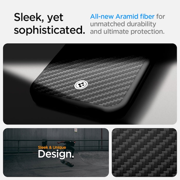 MagSafe kryt pro iPhone 16e Spigen Enzo Aramid - matně černý - iSTYLE CZ