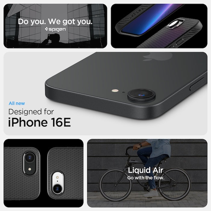 Kryt pro iPhone 16e Spigen Liquid Air - matně černý - iSTYLE CZ